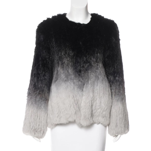 Barneys New York Jackets & Blazers - Barney’s New York Ombré Dyed Rabbit Fur Coat